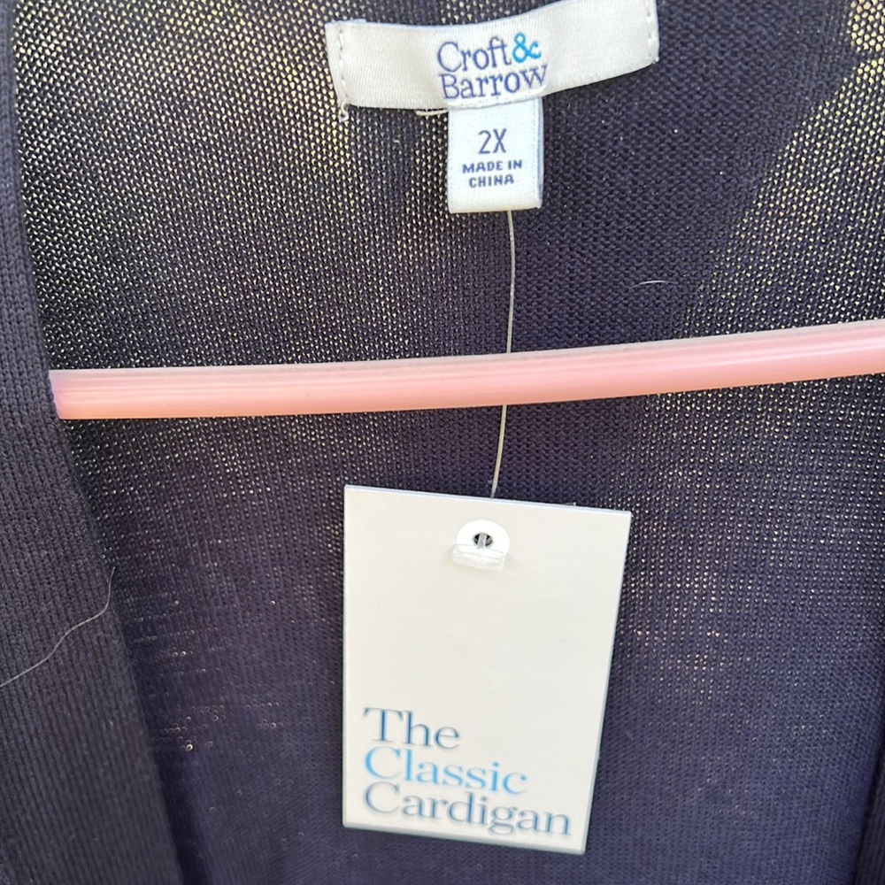Navy blue cardigan with side pockets. Very roomy - Picture 2 of 4